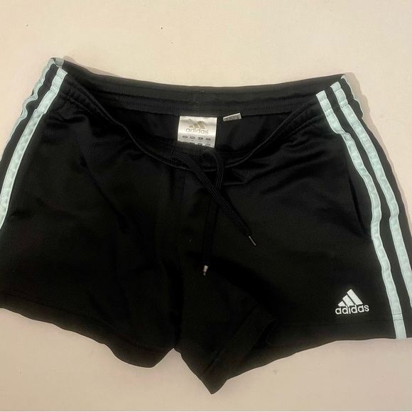 Women’s Adidas athletic shorts black & teal size XS drawstring, lined - Picture 3 of 10